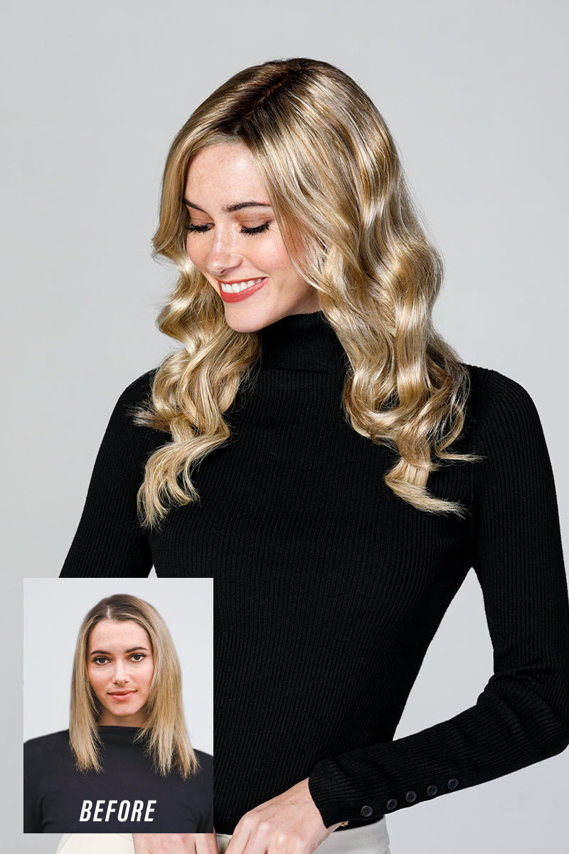 Jon Renau Haarteil: Top Coverage Wavy 18" - 45cm - Topper mit Lacefront