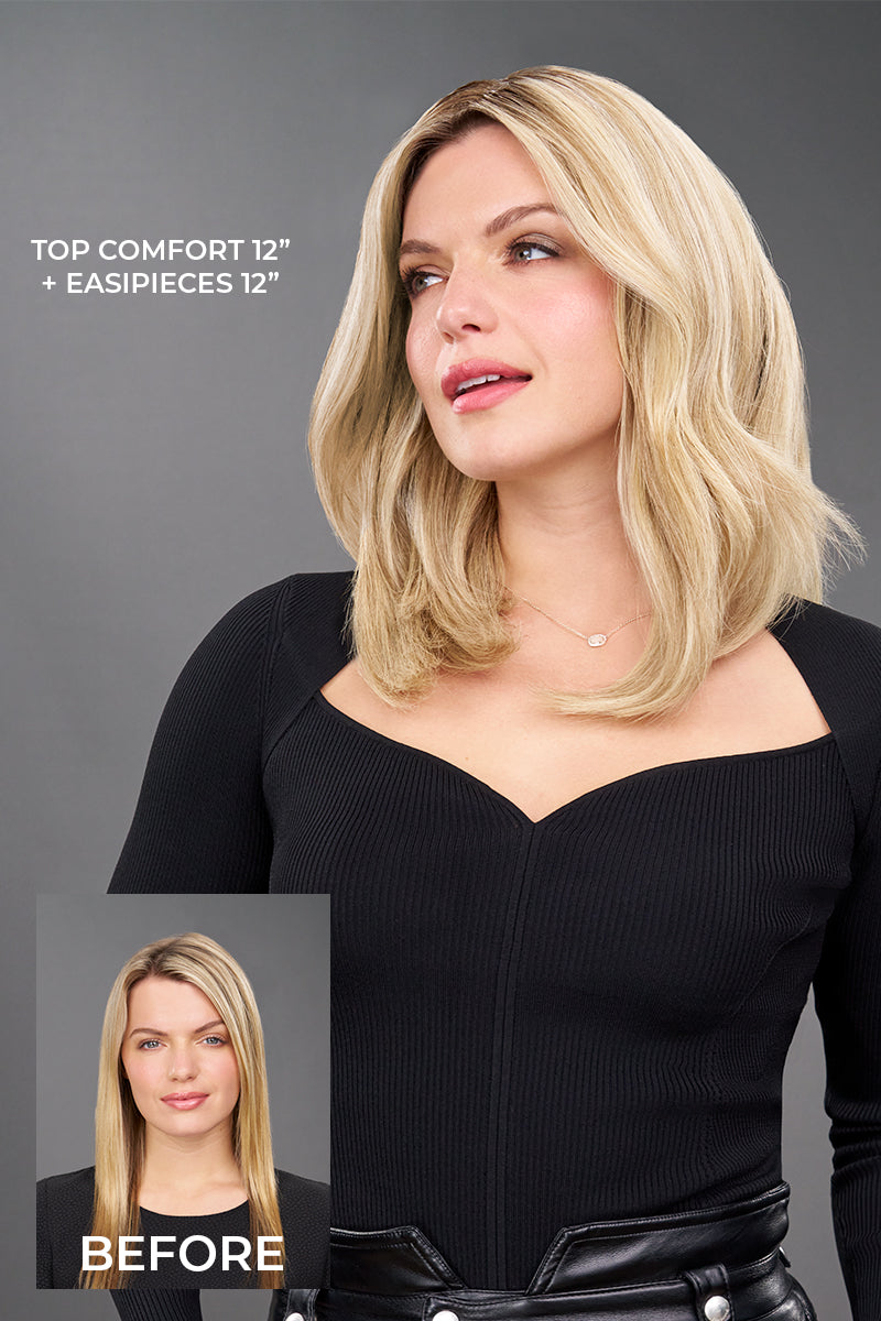 Jon Renau Topper: Top Comfort HH 12" (approx. 30cm) human hair